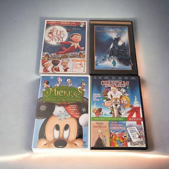 Childrens Christmas DVD Lot x 4 Elf Story Polar Express Mickey Twice Upon A Xmas - Picture 2 of 10